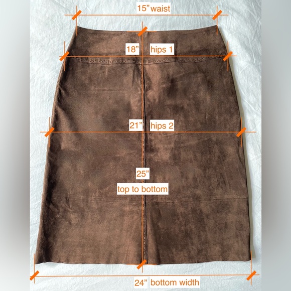 Vintage Margaret Godfrey 70s Brown Suede Skirt - Picture 6 of 6